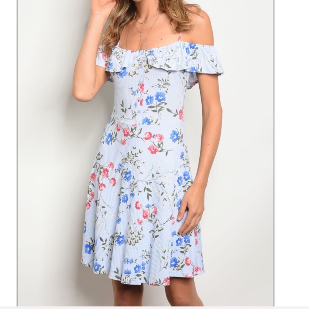 Floral off shoulder dress by Lush